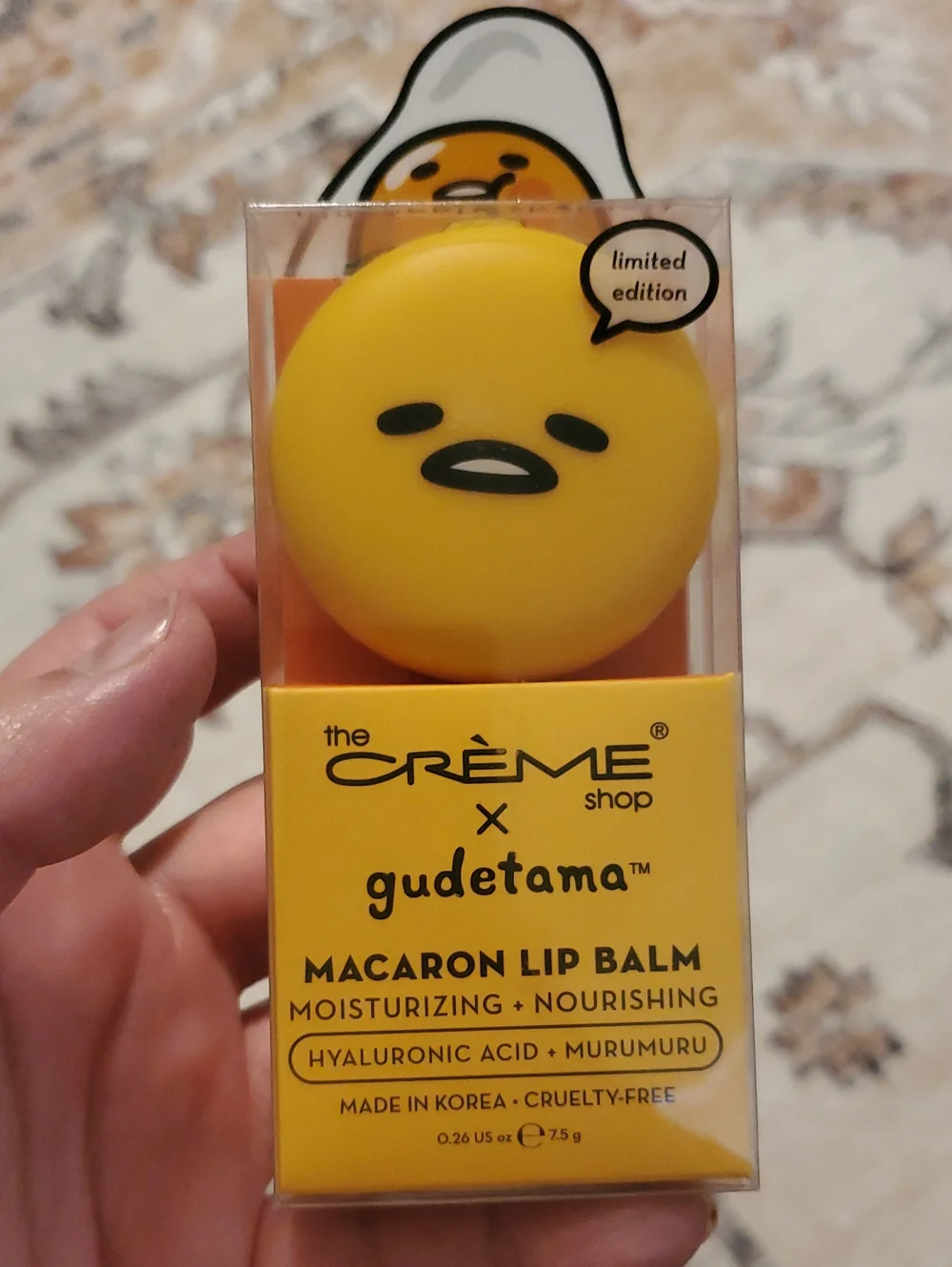 The Crème Shop x Gudetama Macaron Lip Balm